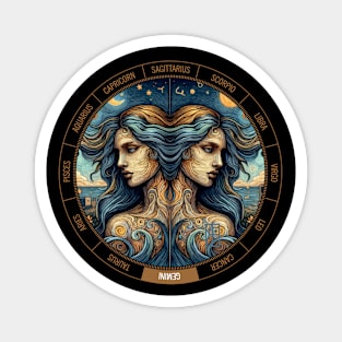 ZODIAC Gemini - Astrological GEMINI - GEMINI - ZODIAC sign - Van Gogh style - 1 Magnet